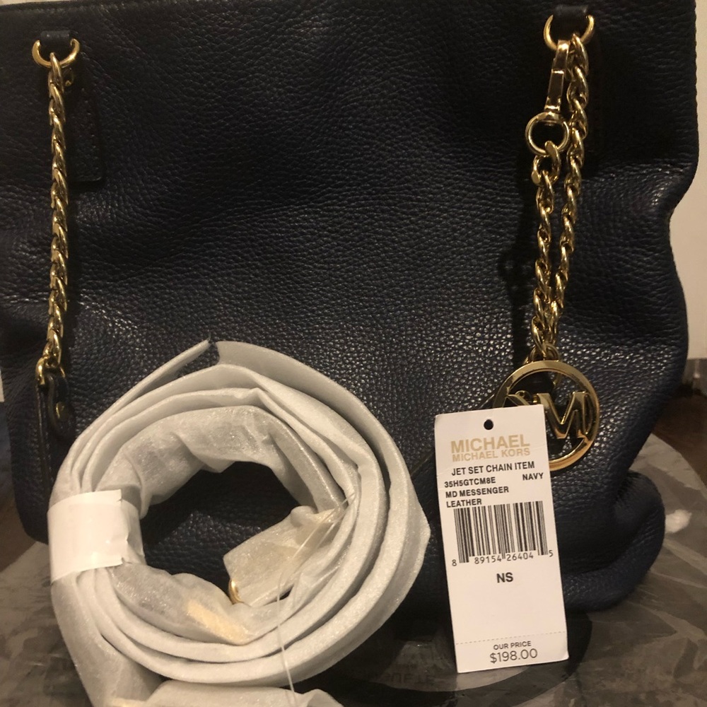 MK blue shoulder bag